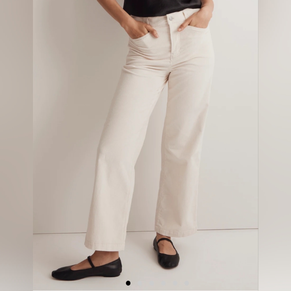 Madewell Cream Flare Wide Leg Corduroy